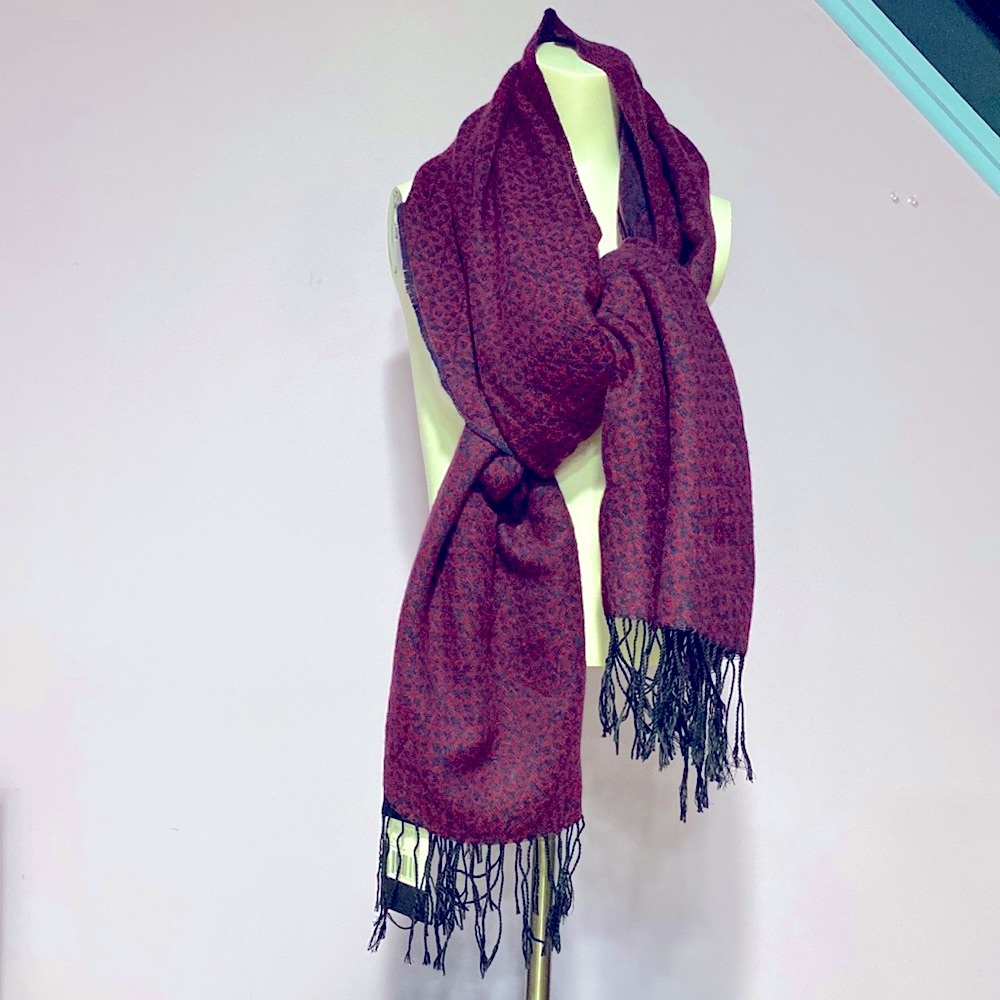 NWT Shiraleah Wine Fernando Shawl Scarf Wrap For Men's Beautiful Design Gift !